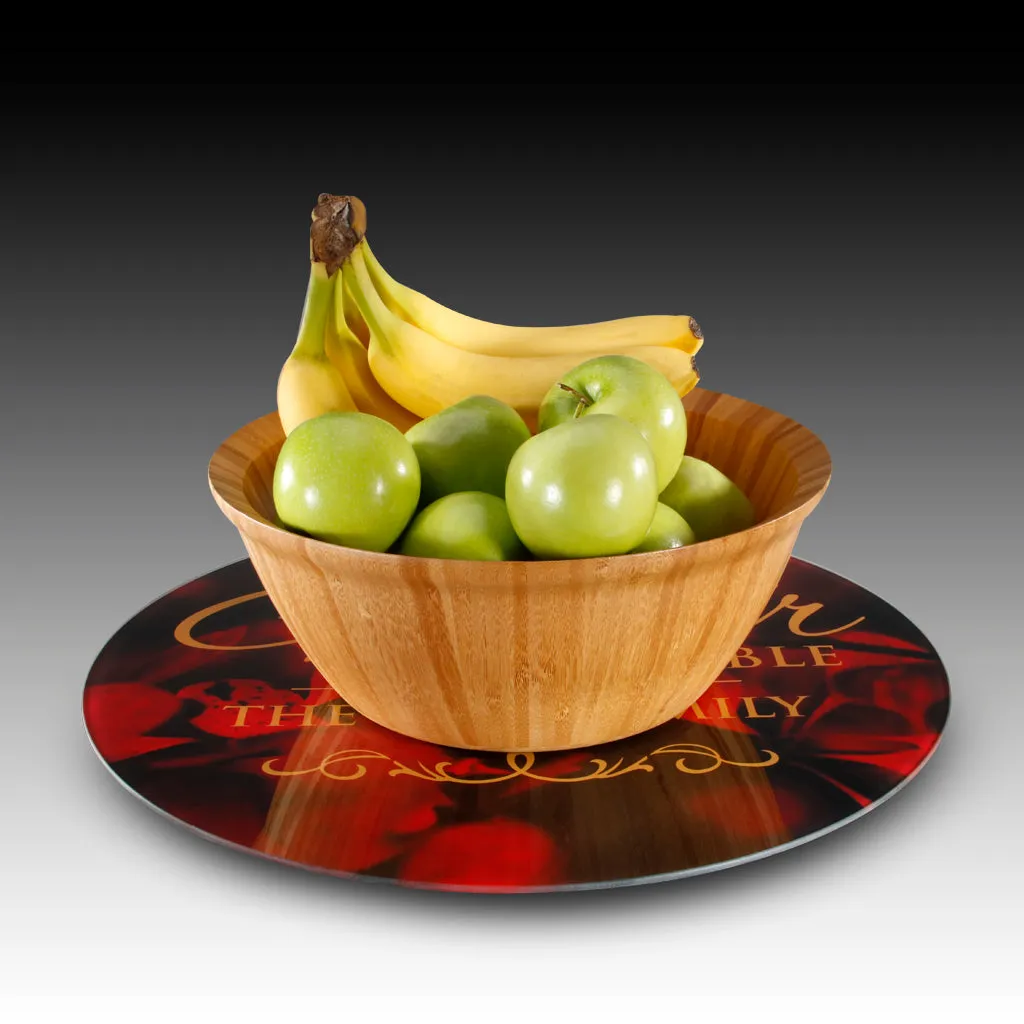 Mountain Tops <br>Glass Table Spinner 17.75"