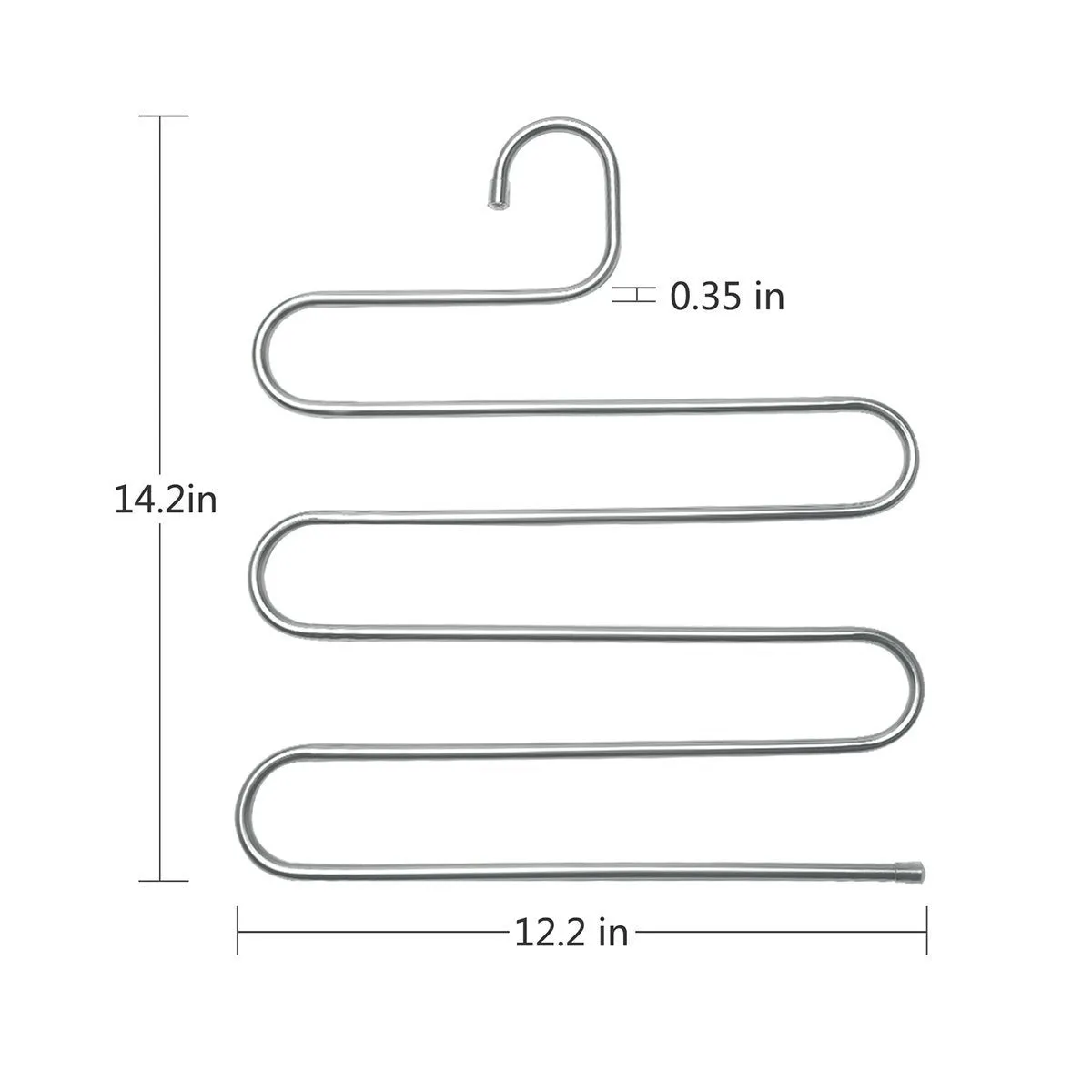 Multi-Purpose Pants Hangers, CEISPOB S-type 5 Layers Stainless Steel Clothes Hangers Storage Pant Rack Closet Space Saver for Trousers Jeans Towels Scarf Tie (4 pack)