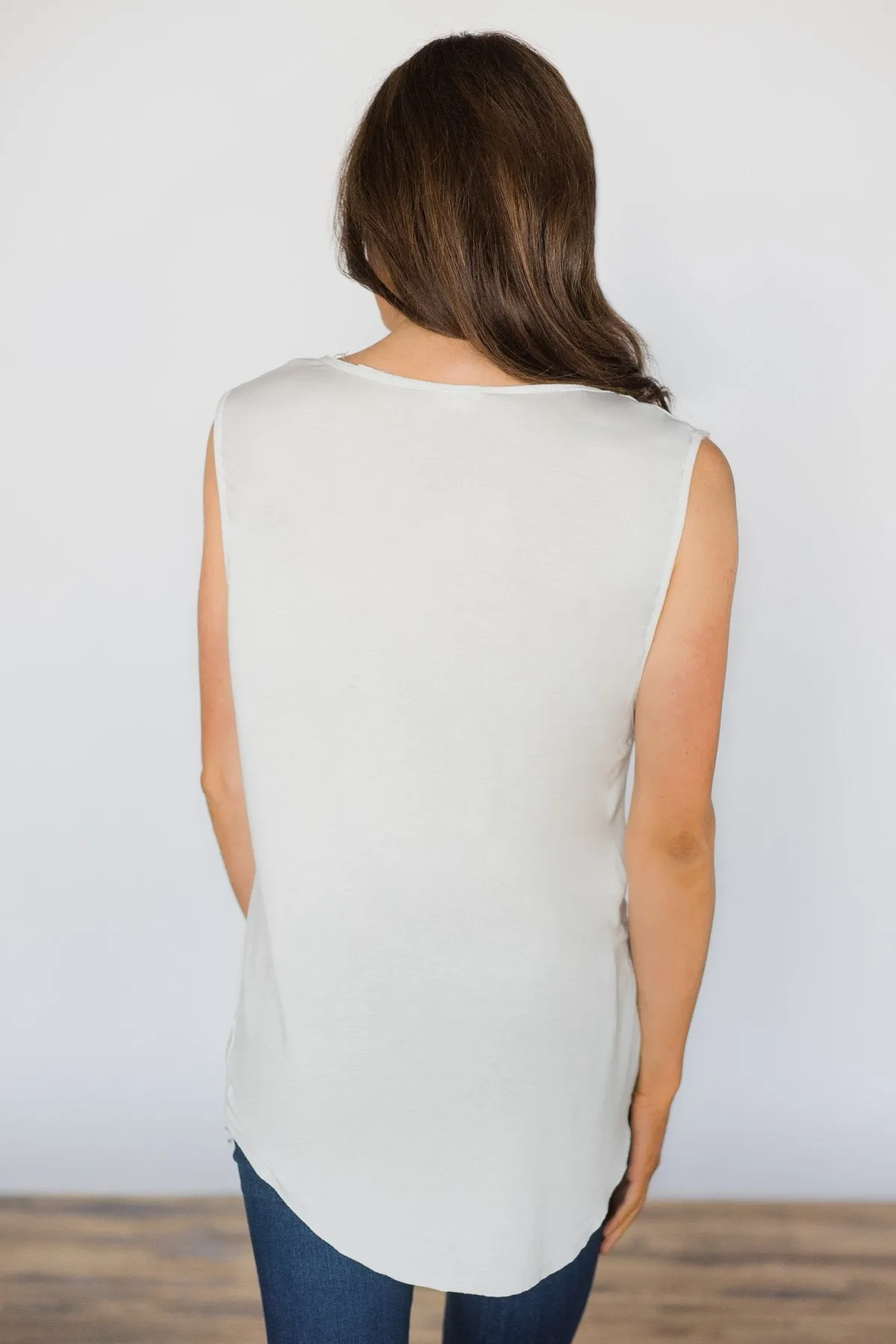 My Lazy Day Ivory Pocket Top