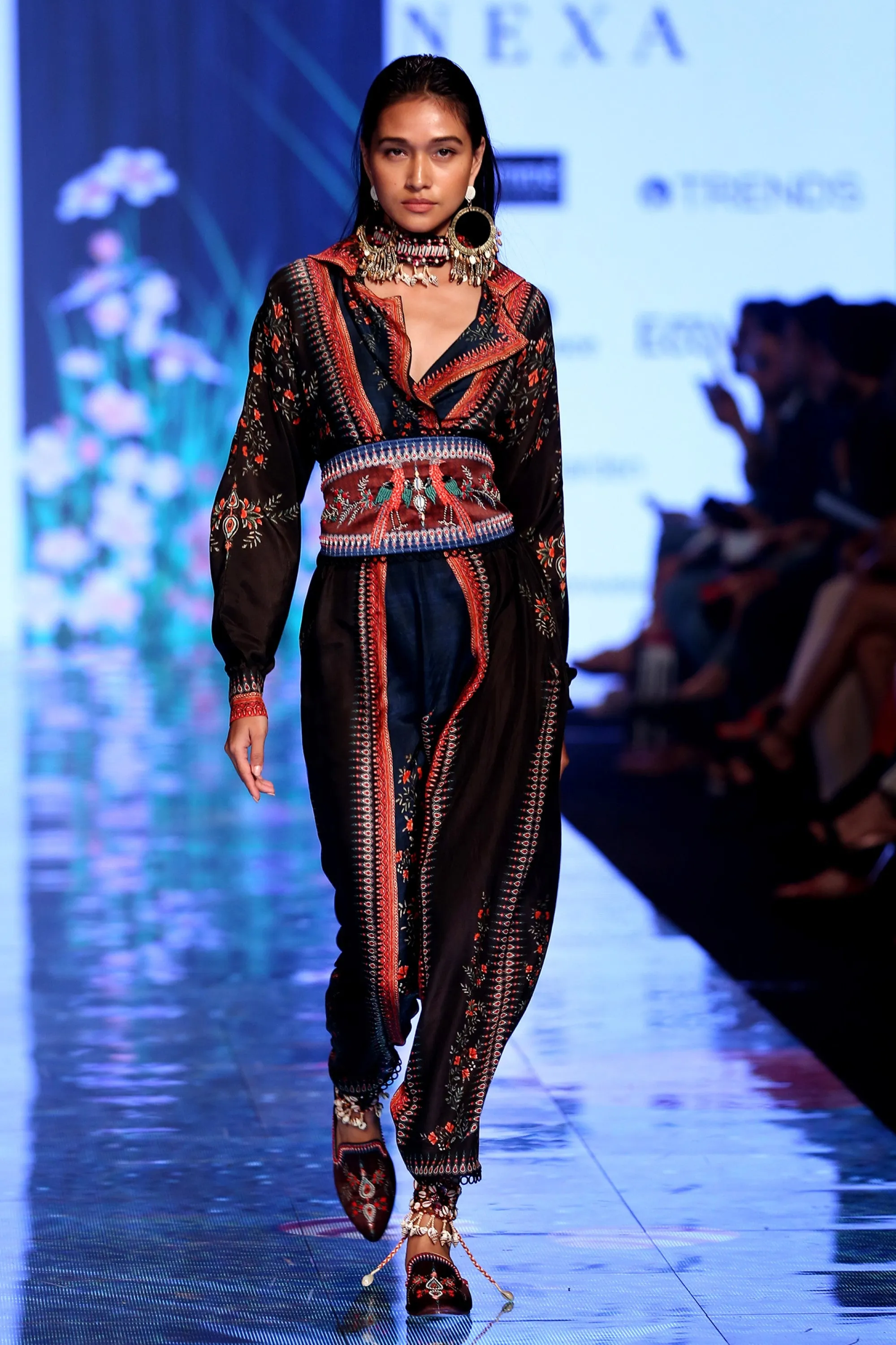 Navy Black Silk Jumpsuit