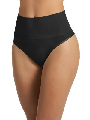 New Jockey Essentials Women's Slimming Thongs, 2 pack, Sz M, Black