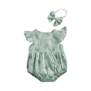 Newborn Girl Print Jumpsuits Outfit