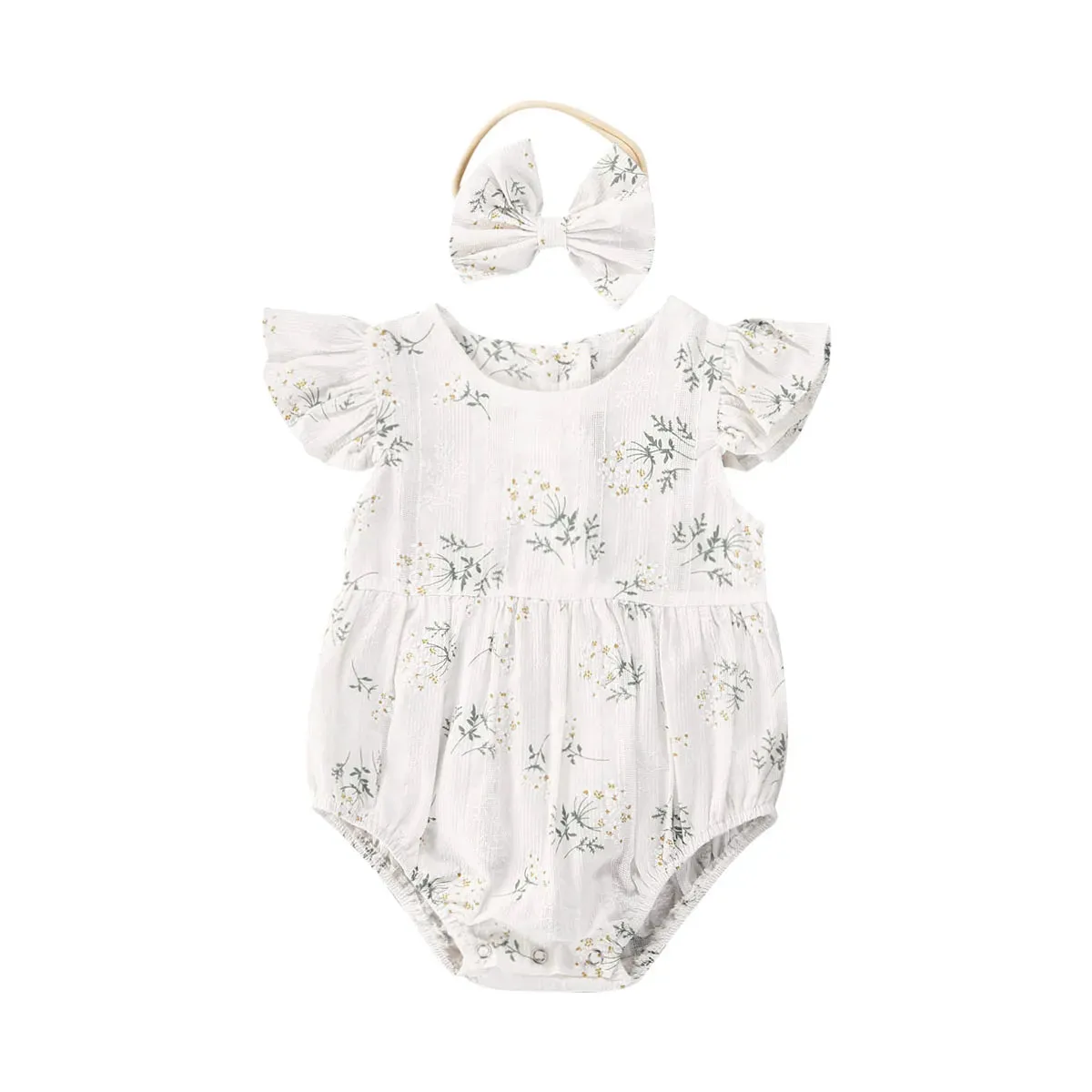 Newborn Girl Print Jumpsuits Outfit