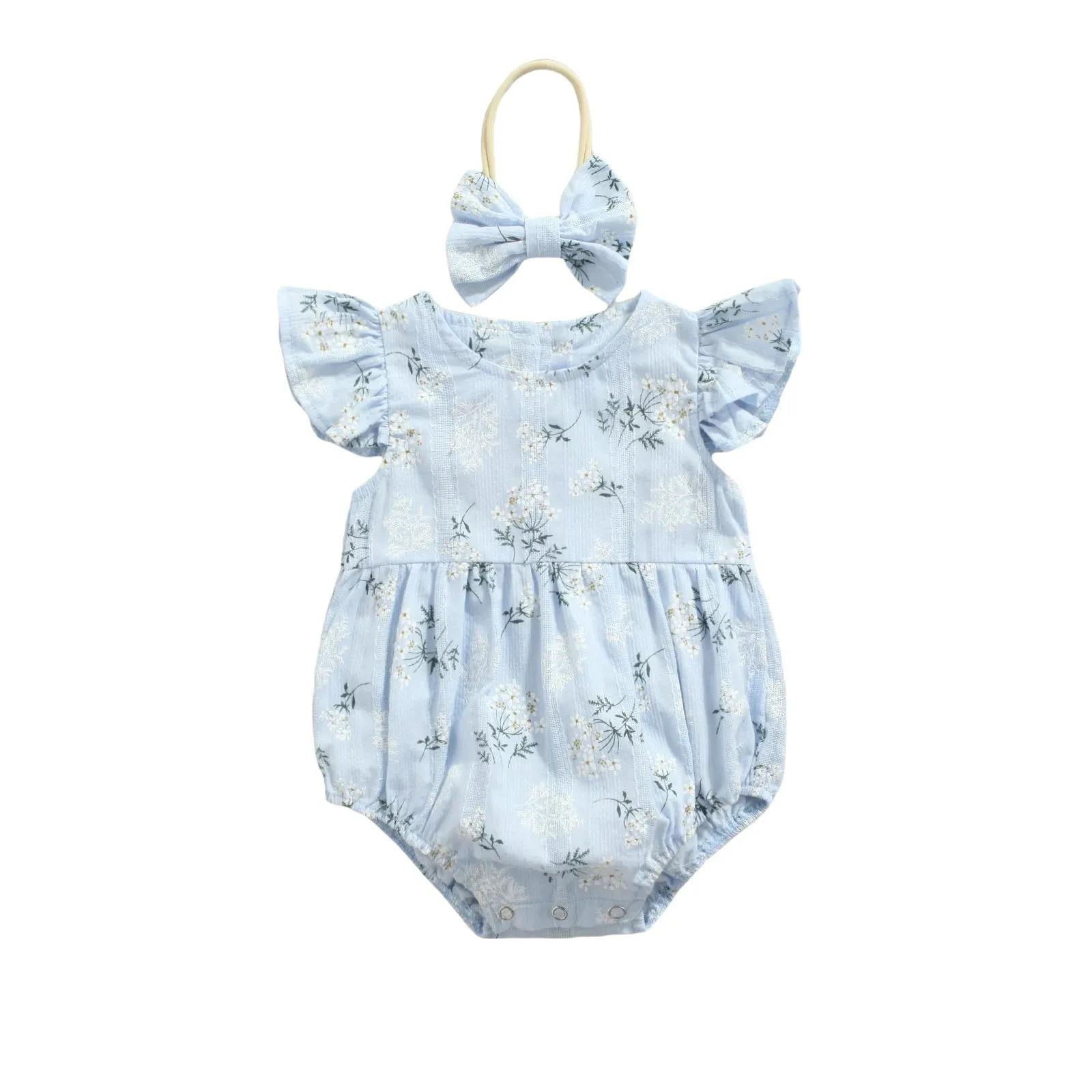 Newborn Girl Print Jumpsuits Outfit