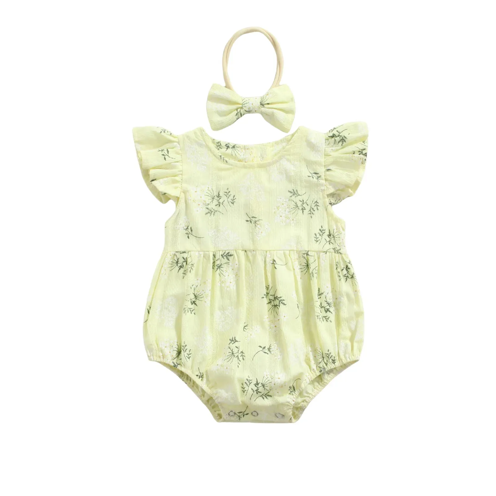 Newborn Girl Print Jumpsuits Outfit