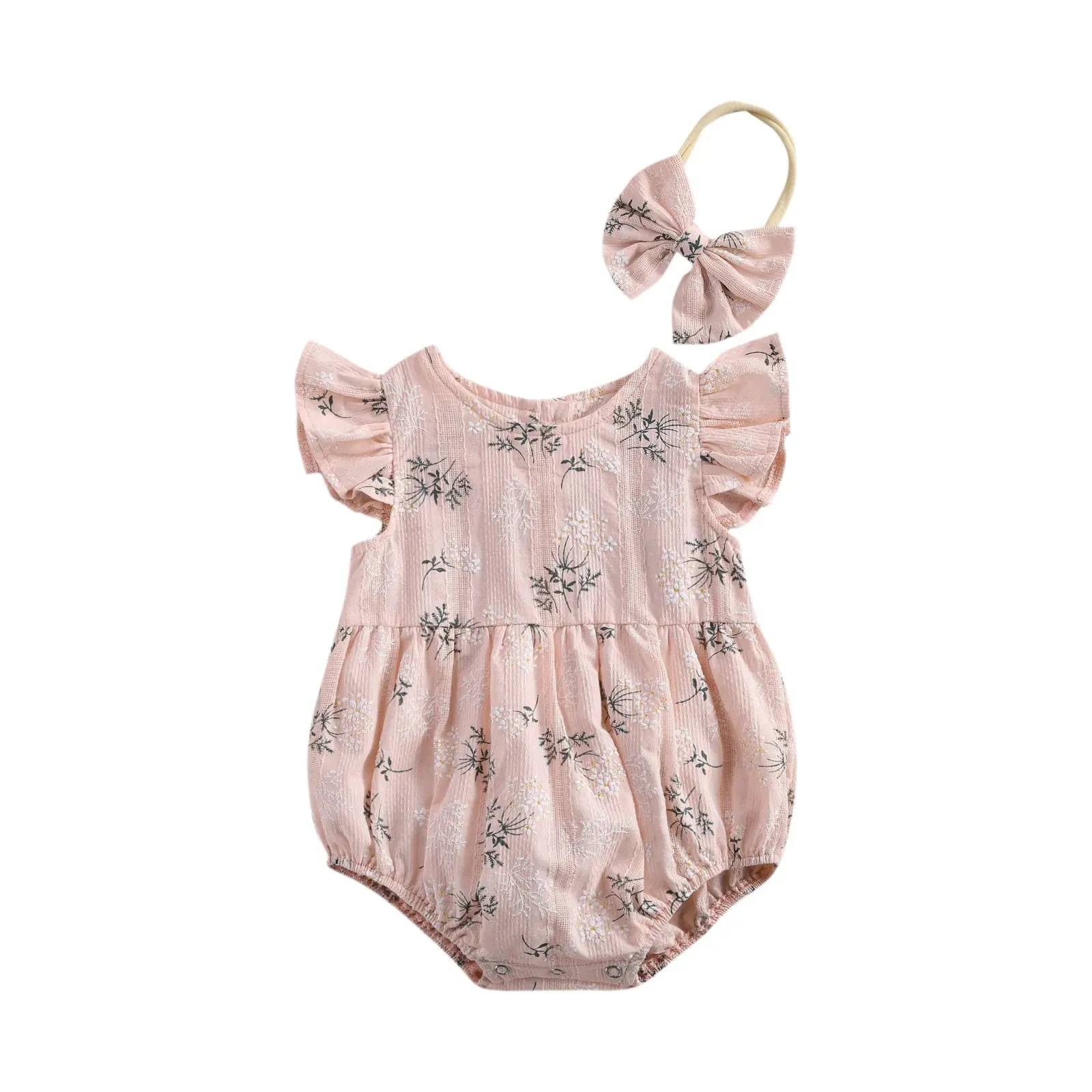 Newborn Girl Print Jumpsuits Outfit