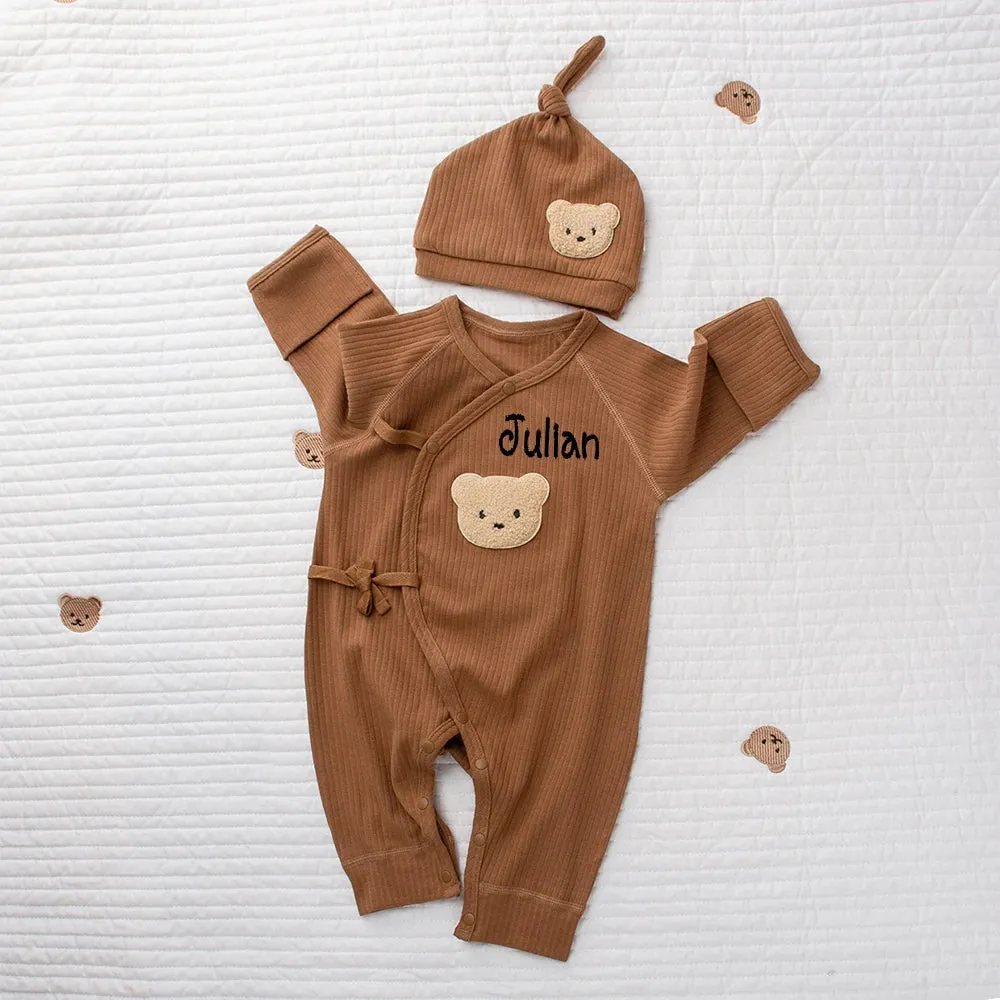 Newborn Name Embroidered baby romper