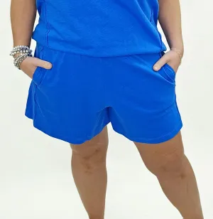 OCEAN BLUE COTTON SLUB SHORT