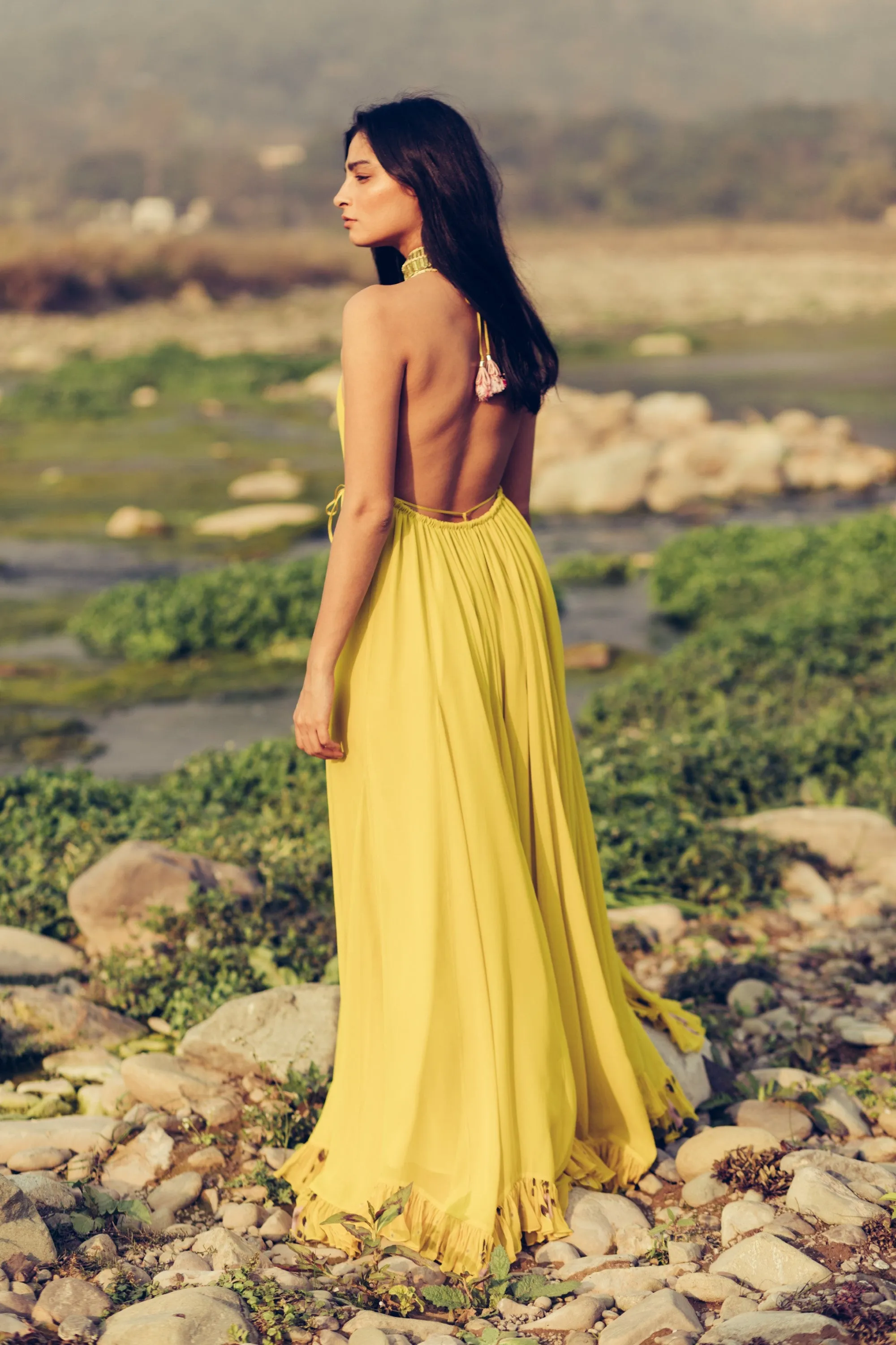 Olive Green & Gulabi Jumpsuit With Cape