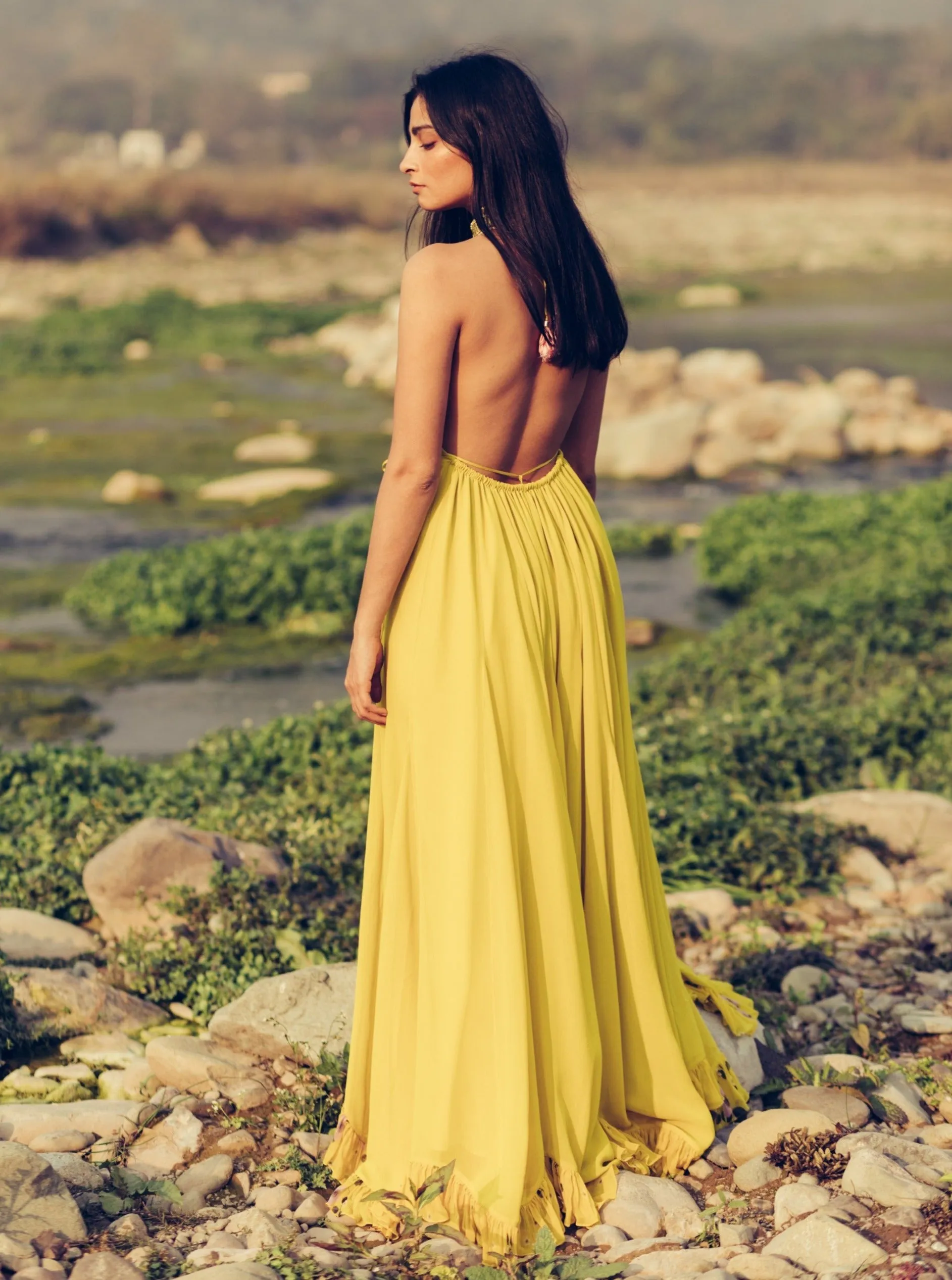 Olive Green & Gulabi Jumpsuit With Cape
