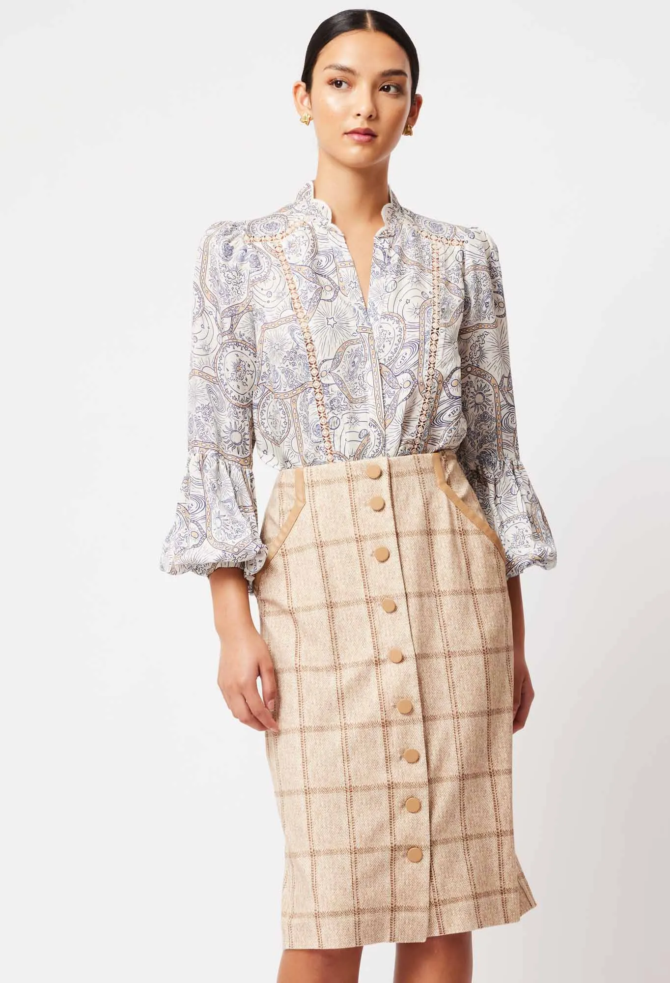 OnceWas II Eddie Ponte Skirt - Oatmeal