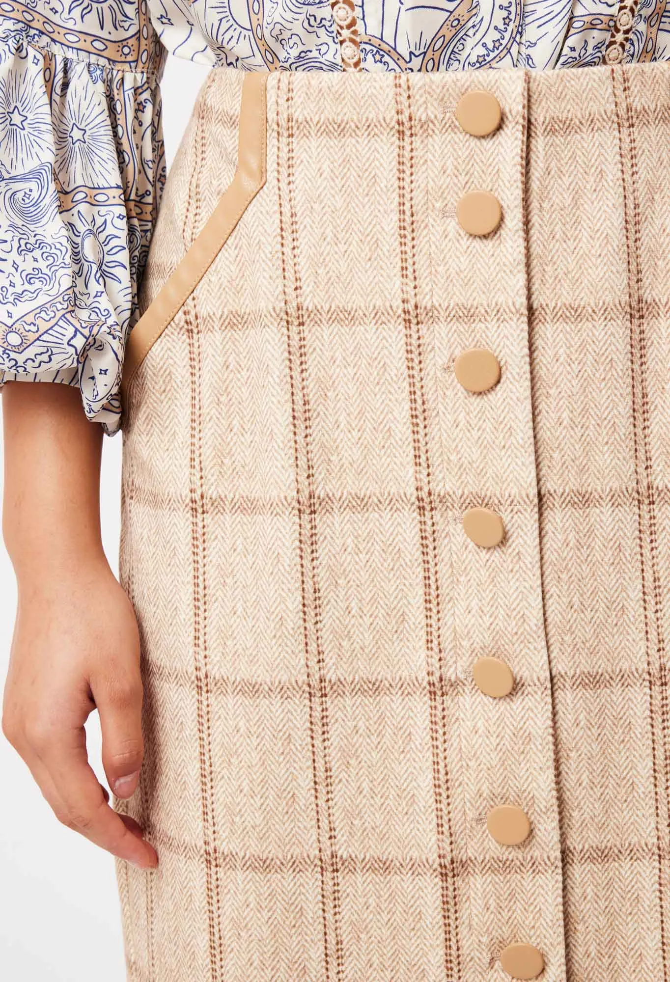 OnceWas II Eddie Ponte Skirt - Oatmeal