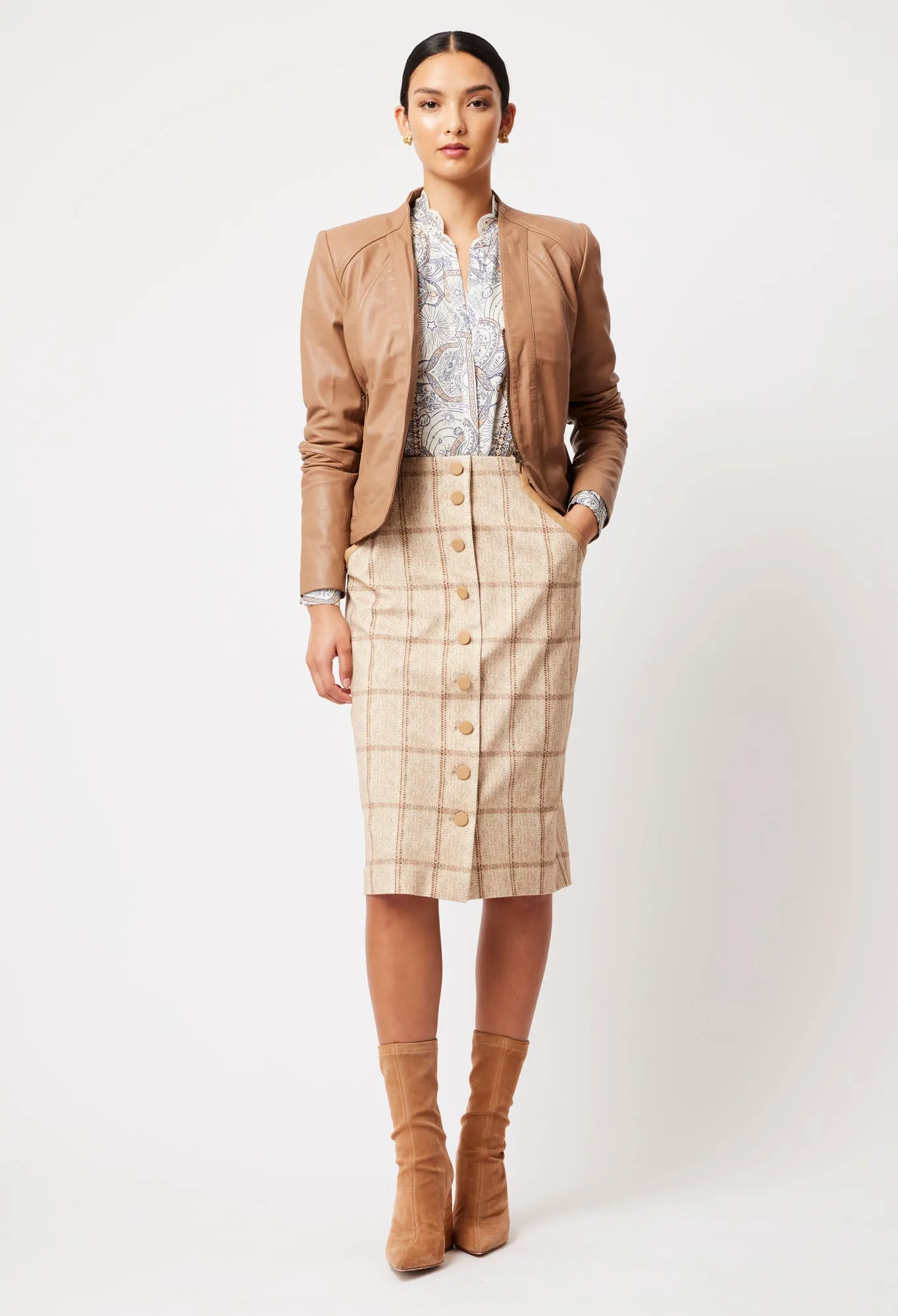 OnceWas II Eddie Ponte Skirt - Oatmeal
