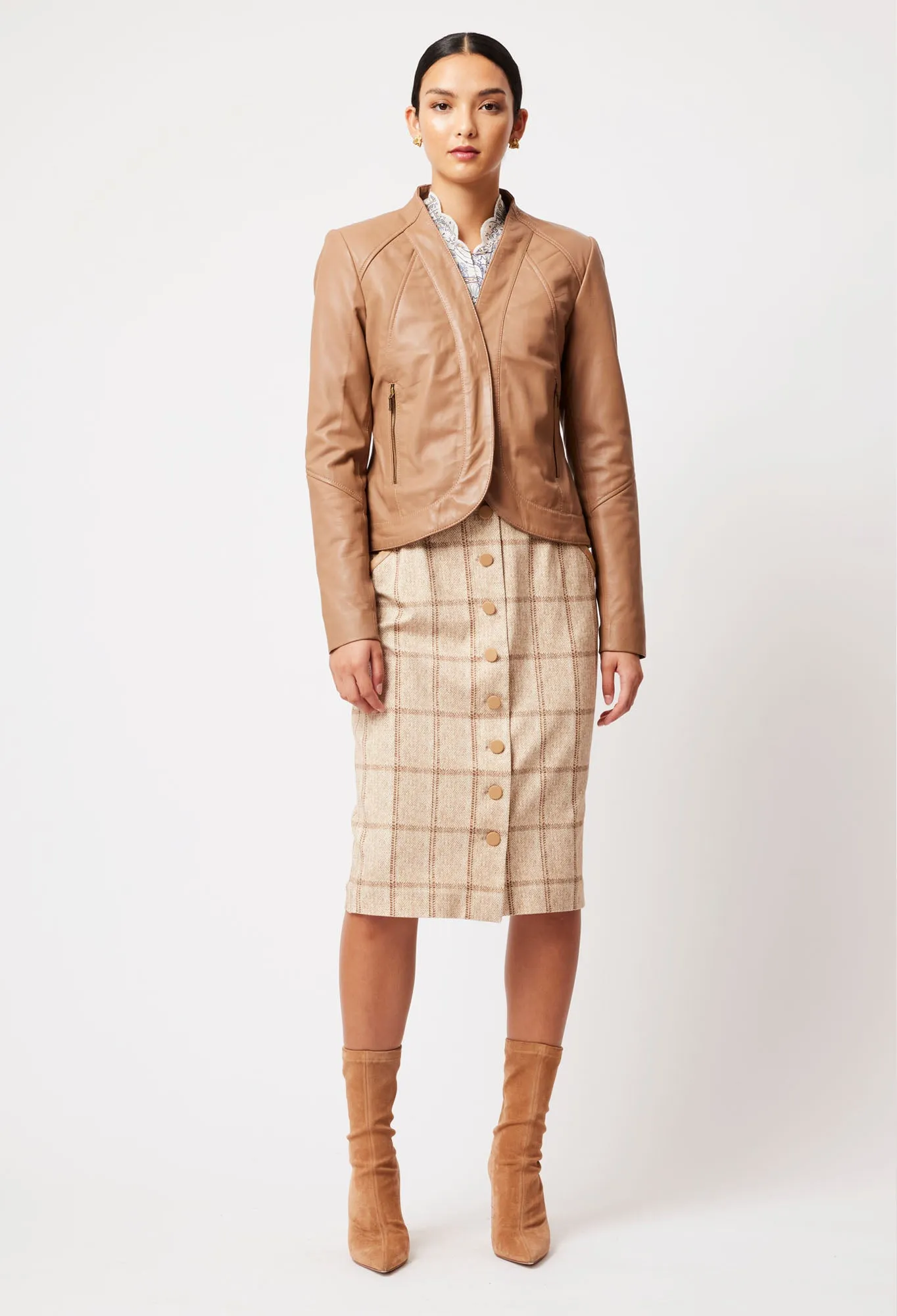 OnceWas II Eddie Ponte Skirt - Oatmeal