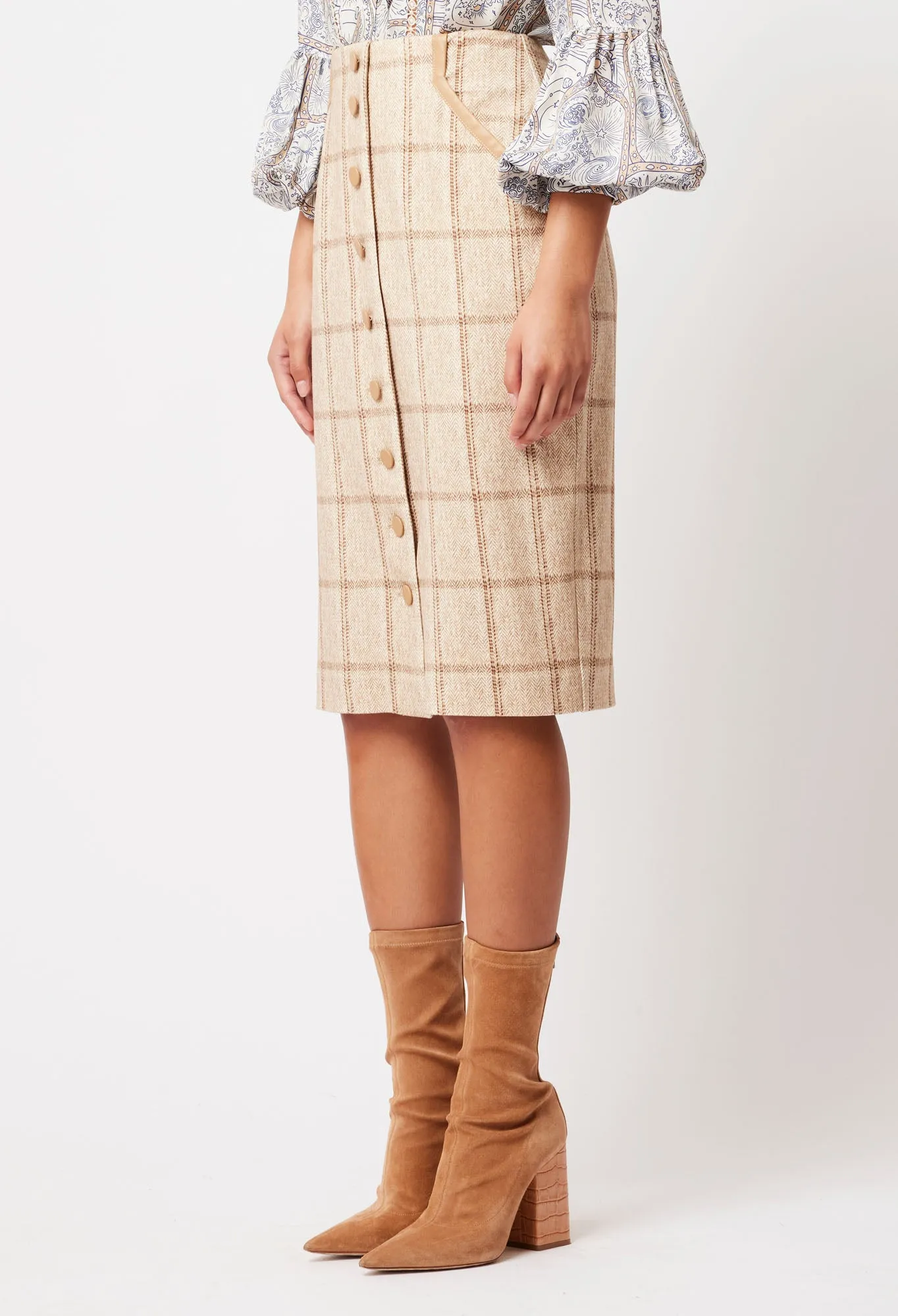 OnceWas II Eddie Ponte Skirt - Oatmeal