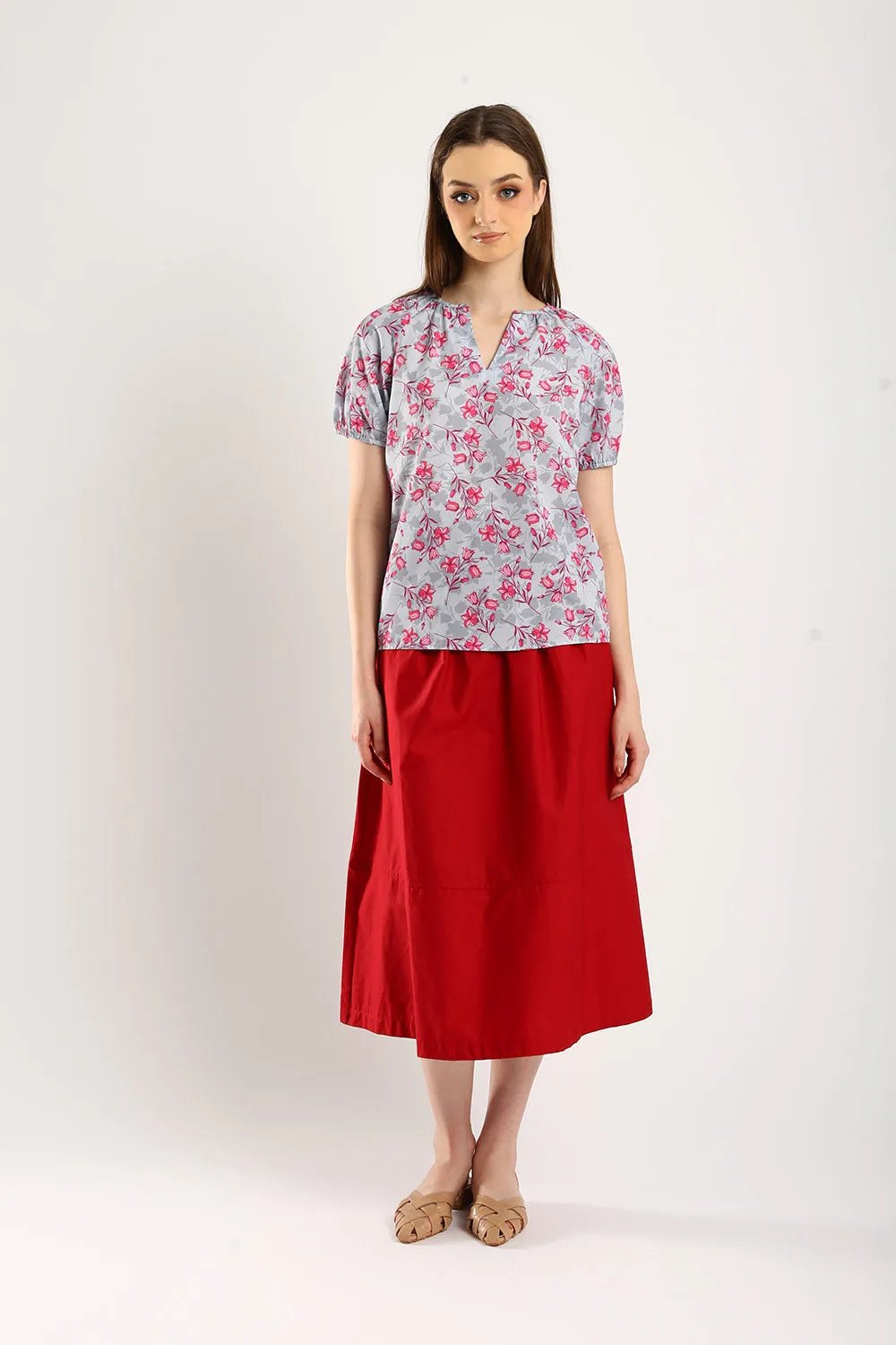 Orelia Top in Blossom Cool Grey