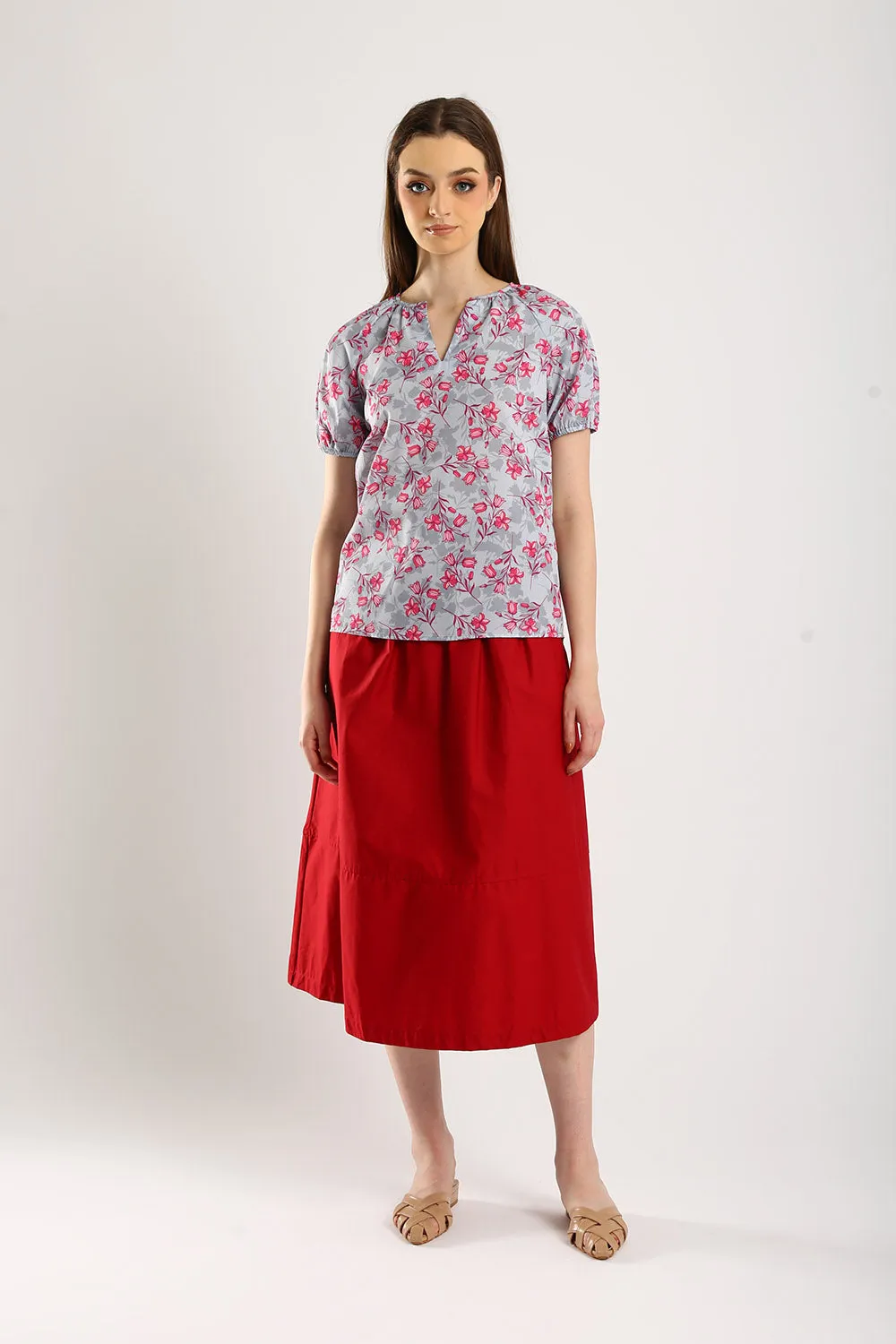 Orelia Top in Blossom Cool Grey