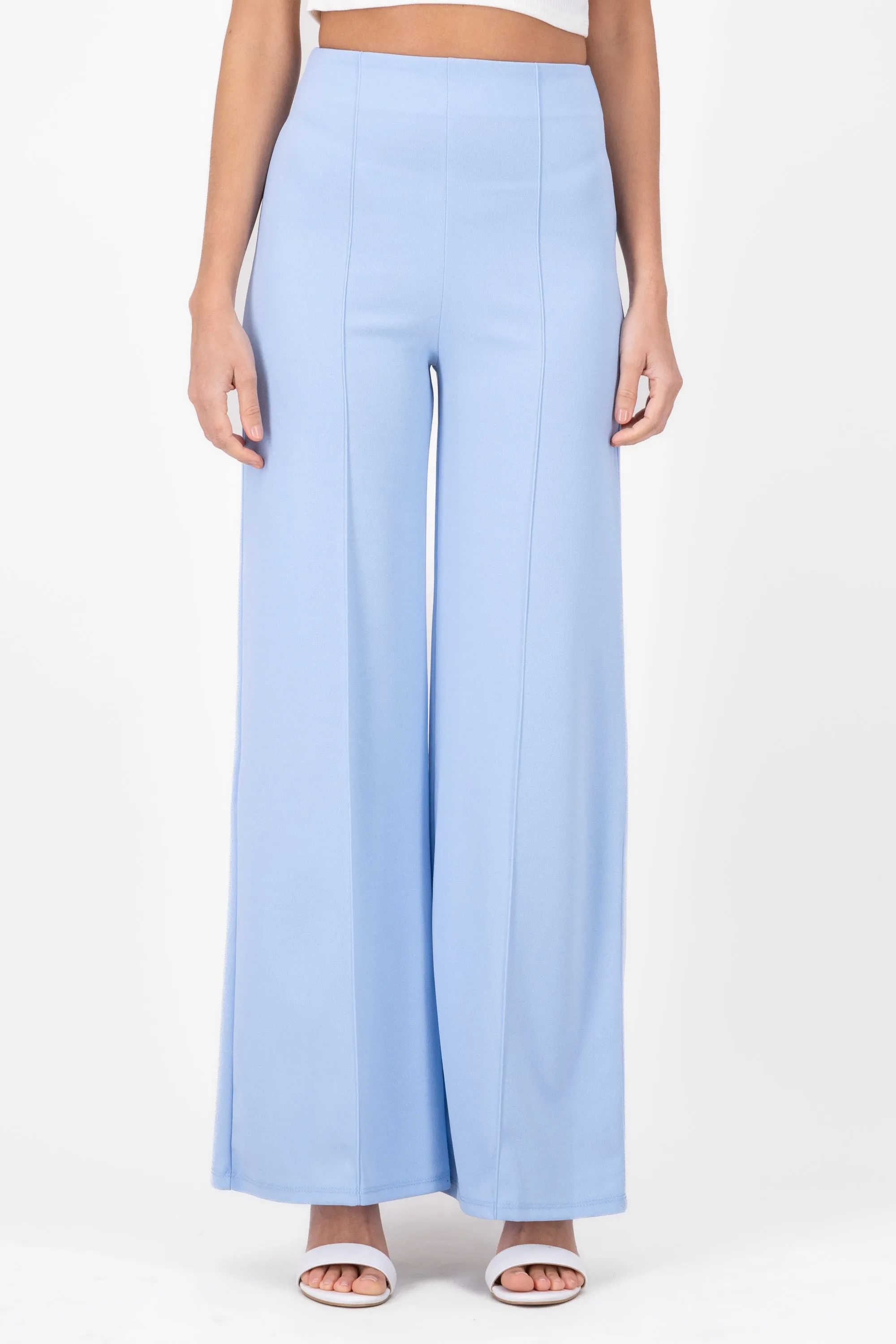 Pantalón Wide Leg Cintura Alta Costuras