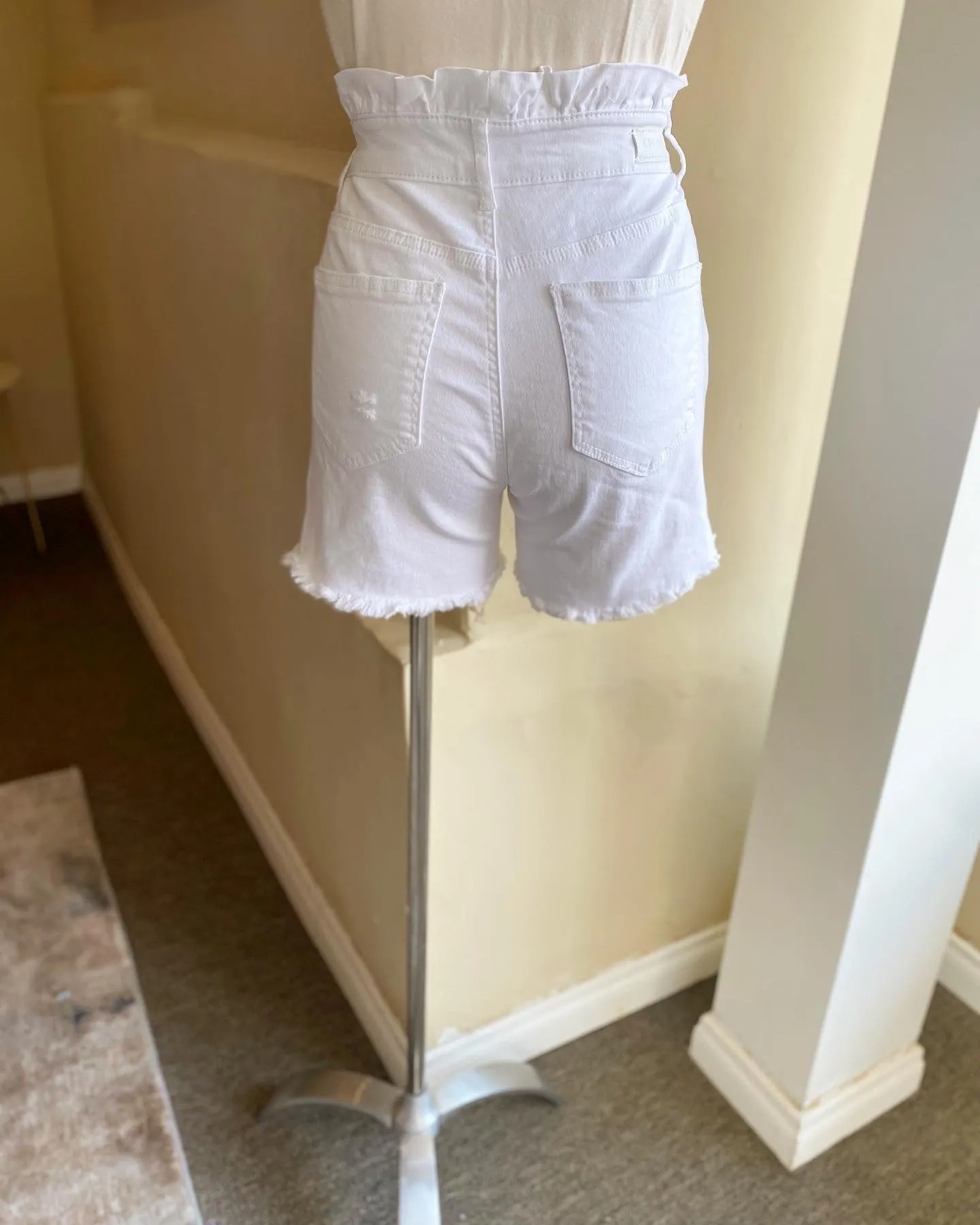 Paper Bag Distressed Shorts