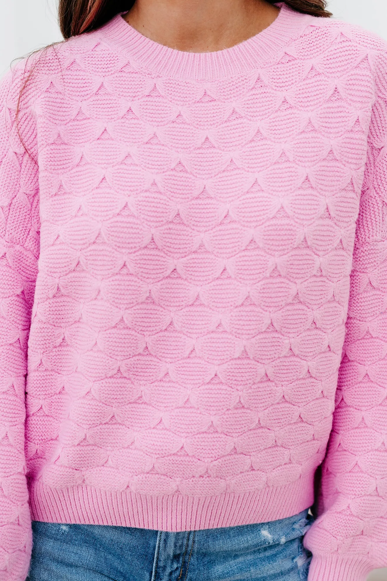 Peculiar Personality Shell Patterned Sweater (Pink)