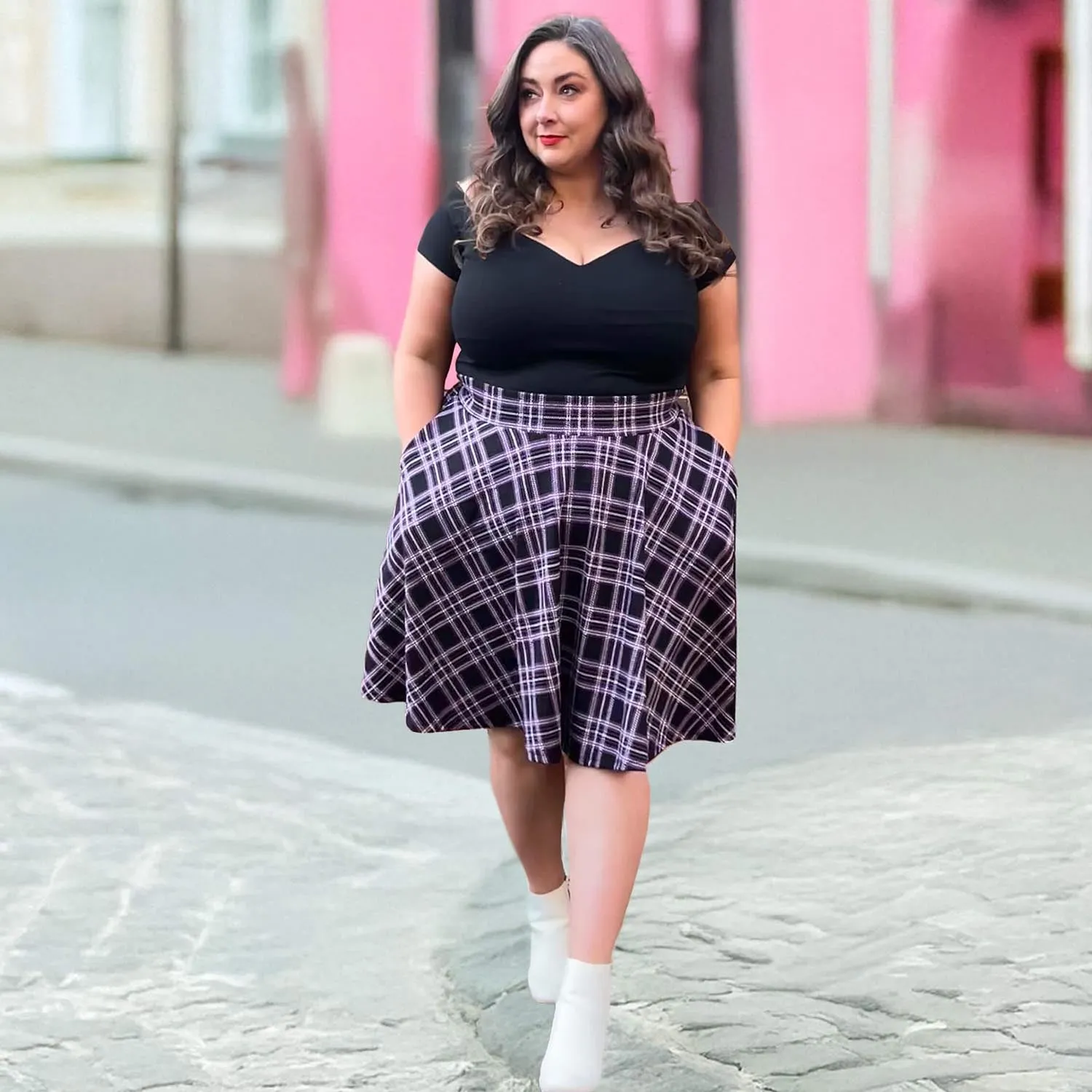Plaid Flare Skirt - Moorland (V2)