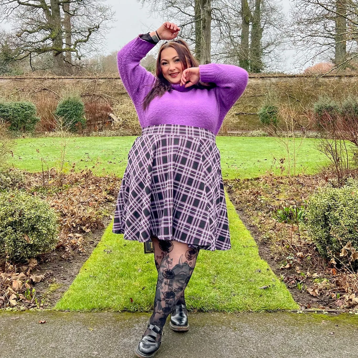 Plaid Flare Skirt - Moorland (V2)