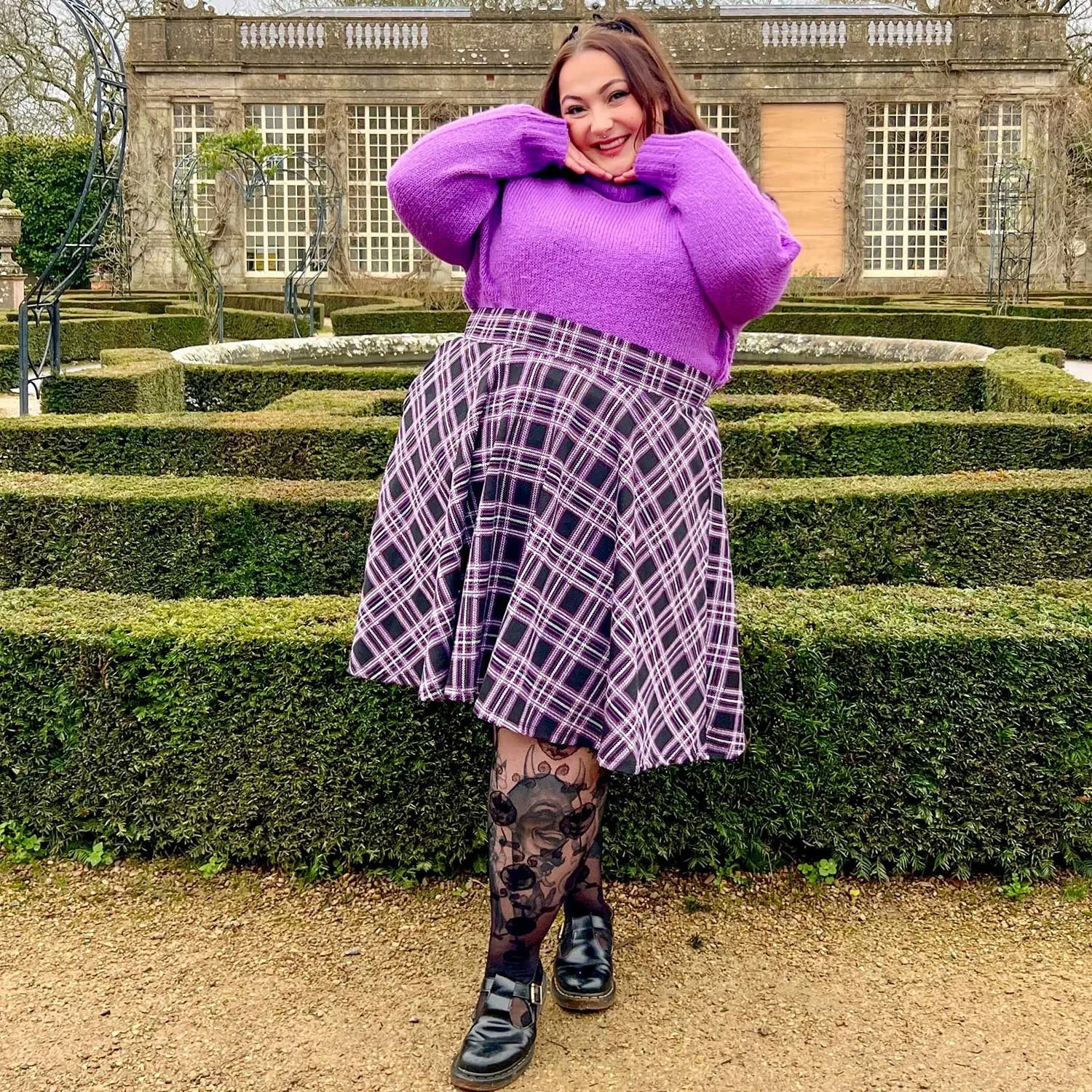 Plaid Flare Skirt - Moorland (V2)