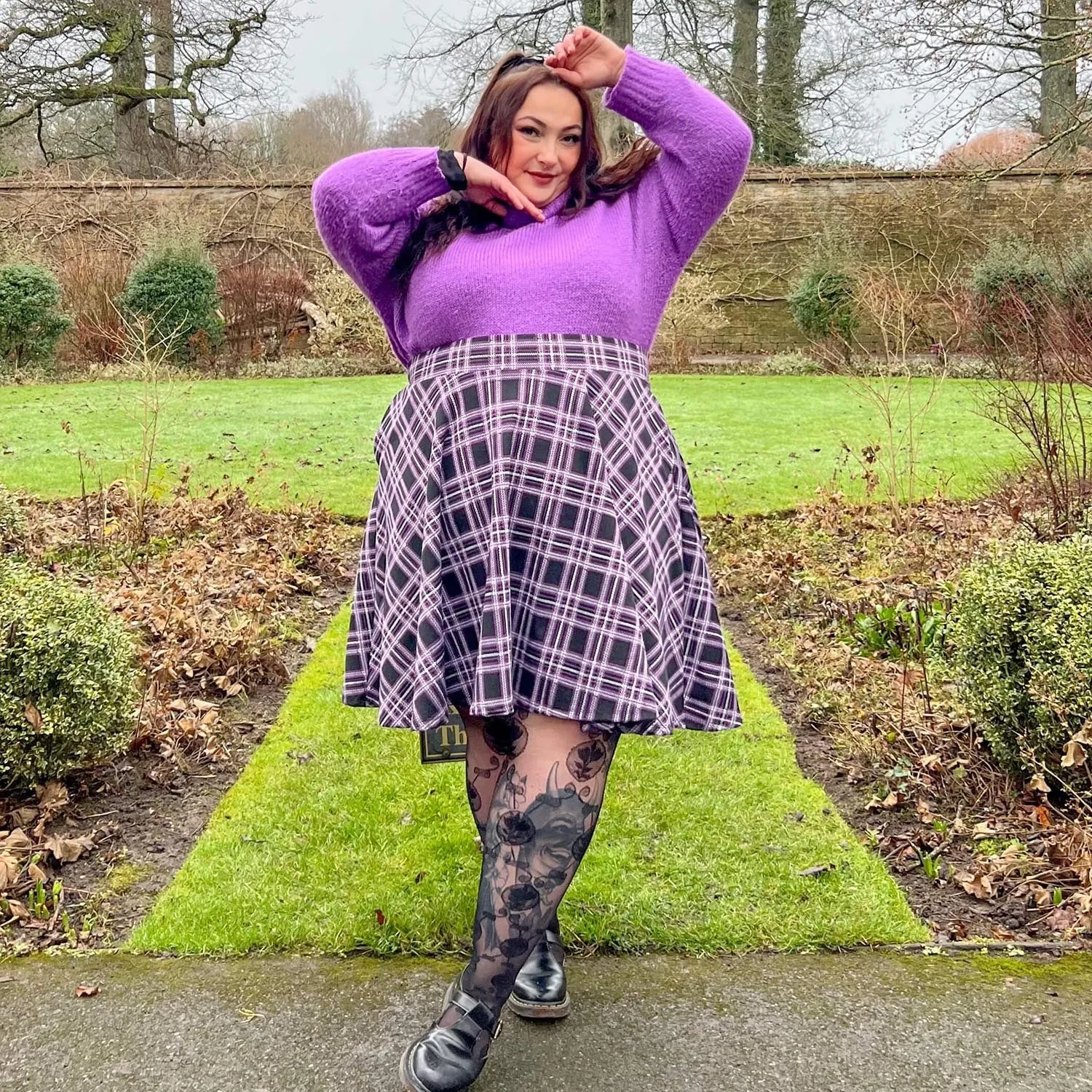 Plaid Flare Skirt - Moorland (V2)