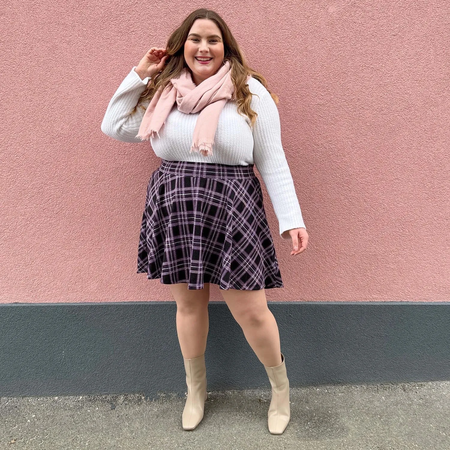 Plaid Mini-Flare Skirt - Moorland (V2)