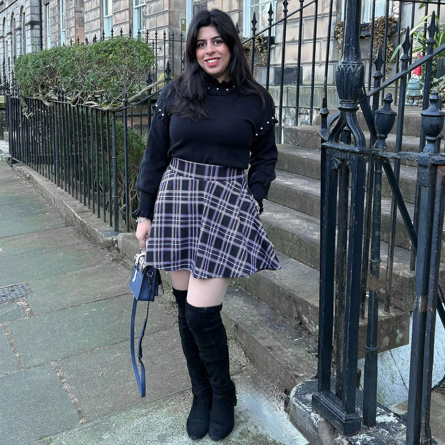 Plaid Mini-Flare Skirt - Moorland (V2)