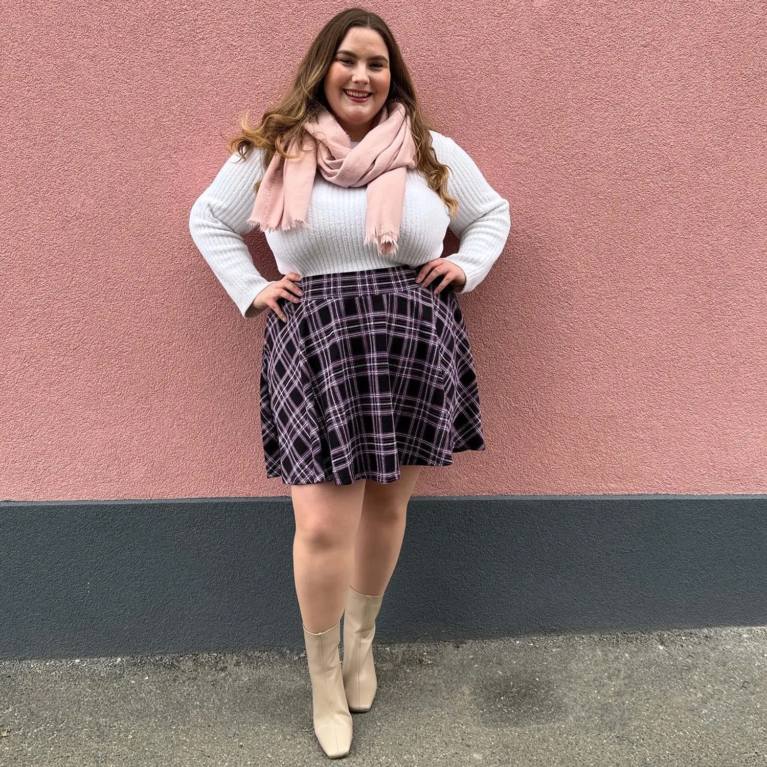 Plaid Mini-Flare Skirt - Moorland (V2)