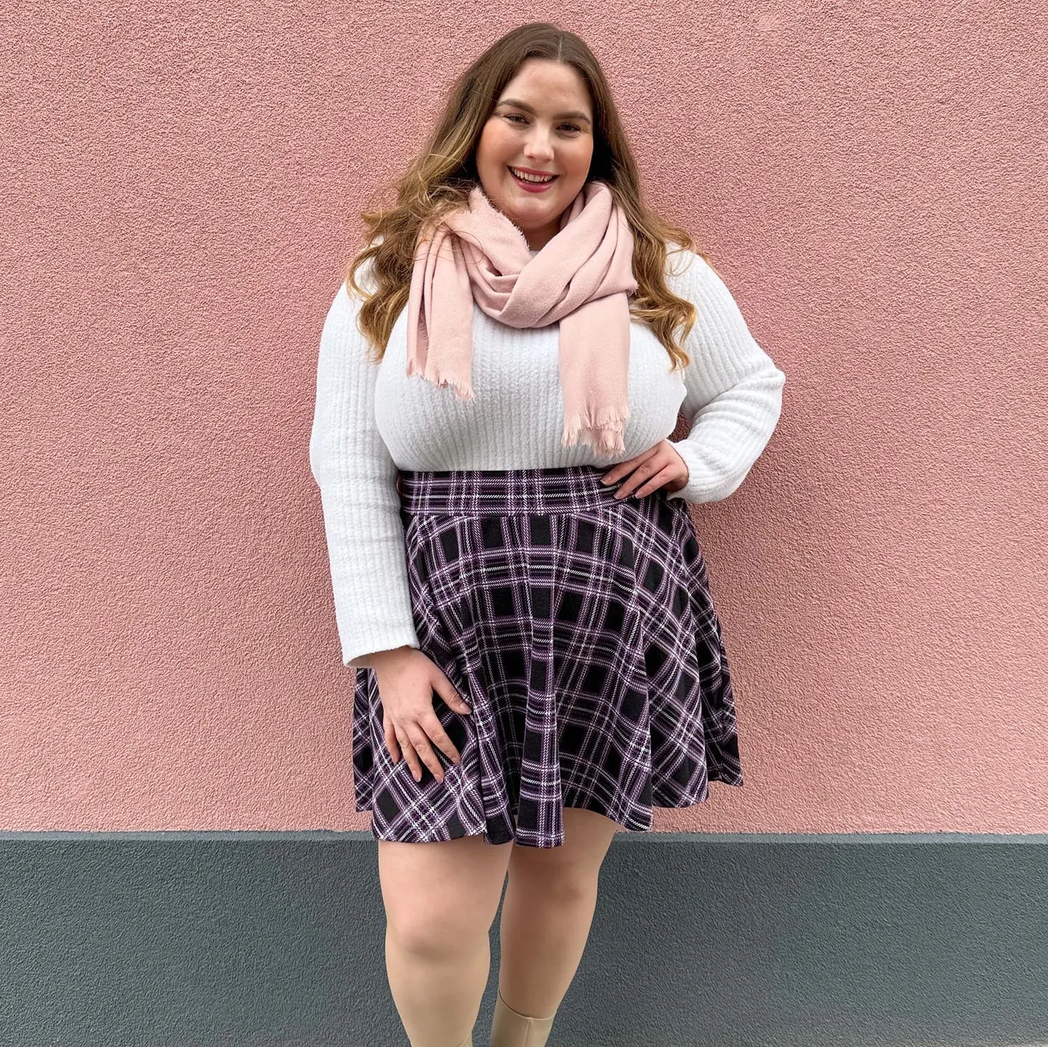 Plaid Mini-Flare Skirt - Moorland (V2)