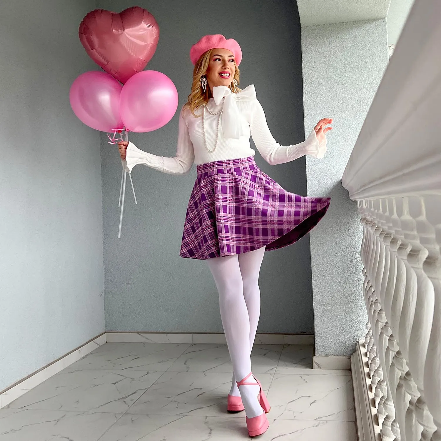 Plaid Mini-Flare Skirt - Thistle (V2)