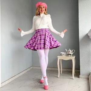 Plaid Mini-Flare Skirt - Thistle (V2)