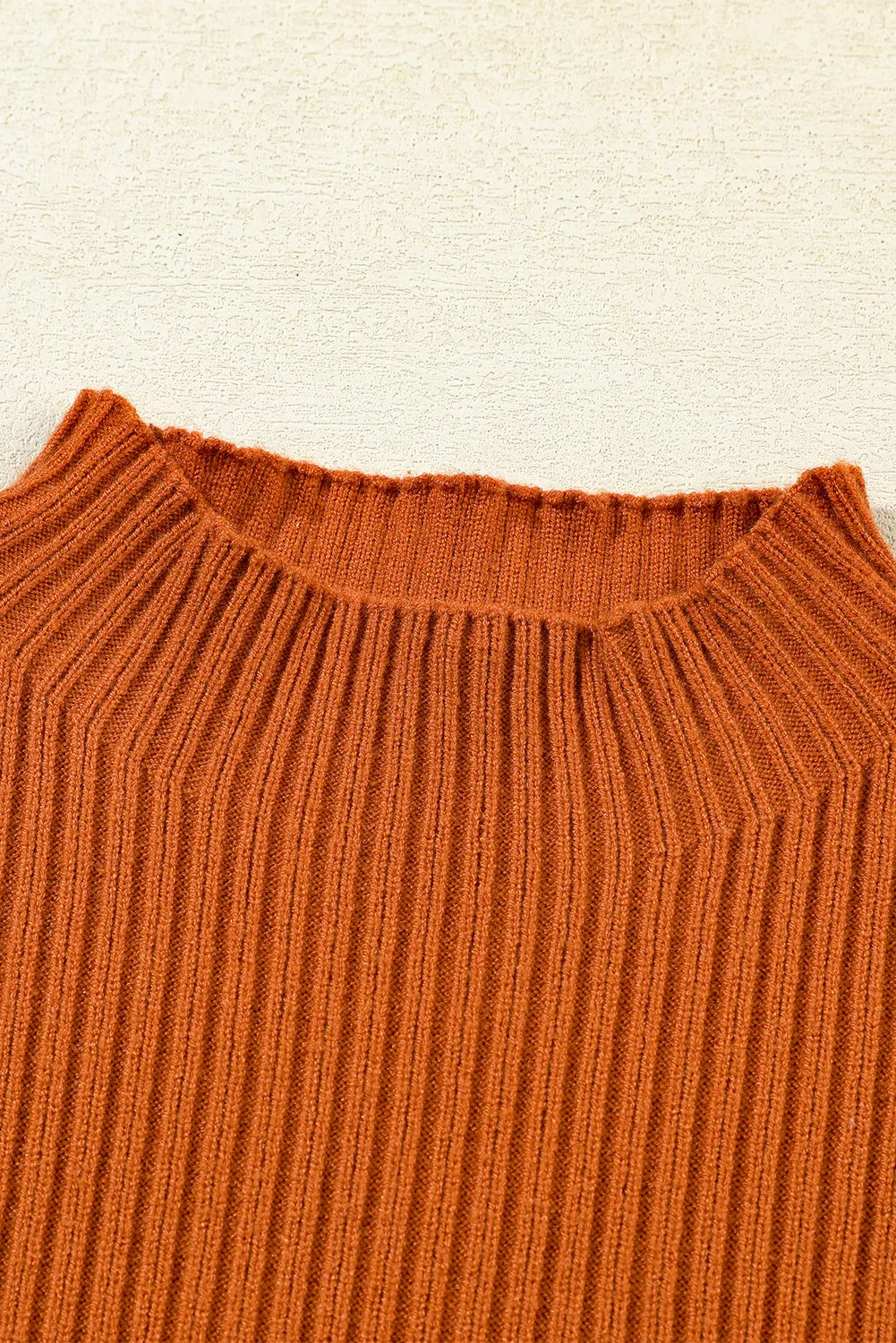 Pocket Ribbed Knit Short Sleeve Sweater