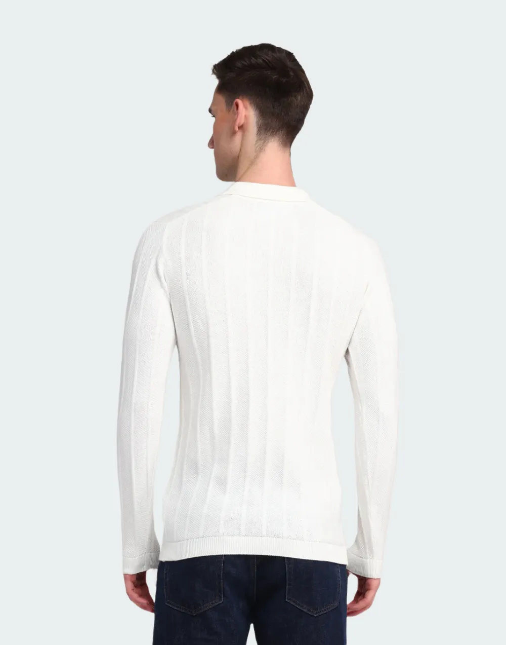 Polo Neck Textured Sweater