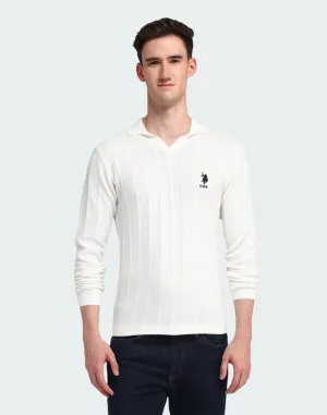 Polo Neck Textured Sweater