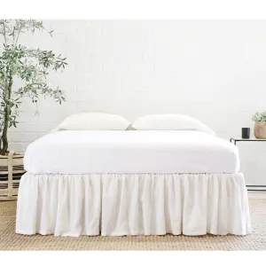 Pom Pom at Home Gathered Cream Linen Bedskirt ~ Available in Twin, Queen and King Sizes