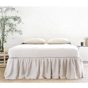 Pom Pom at Home Gathered Flax Linen Bedskirt ~ Available in Twin, Queen and King Sizes