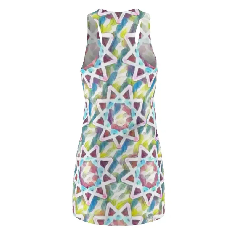 Radiant Racerback Dress in Colorful Star Pattern