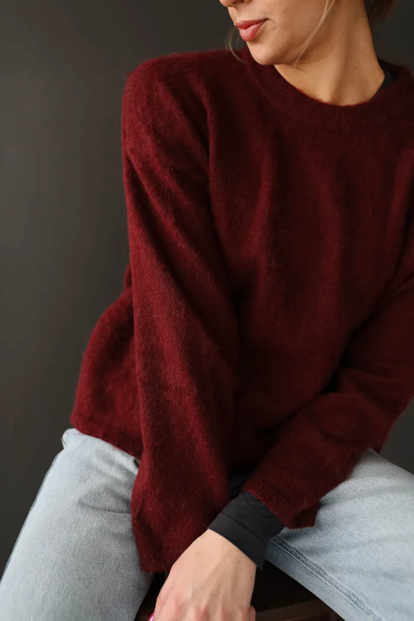 Rae: Textured Burgundy Sweater