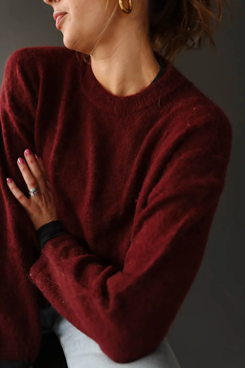 Rae: Textured Burgundy Sweater