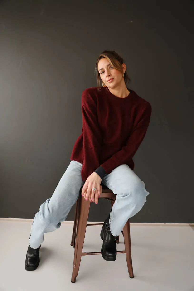 Rae: Textured Burgundy Sweater