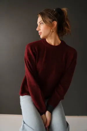 Rae: Textured Burgundy Sweater