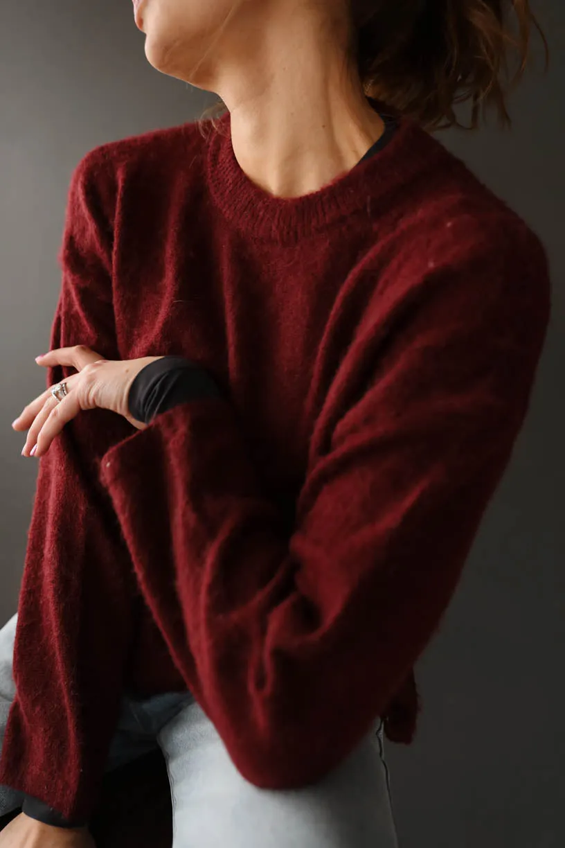 Rae: Textured Burgundy Sweater