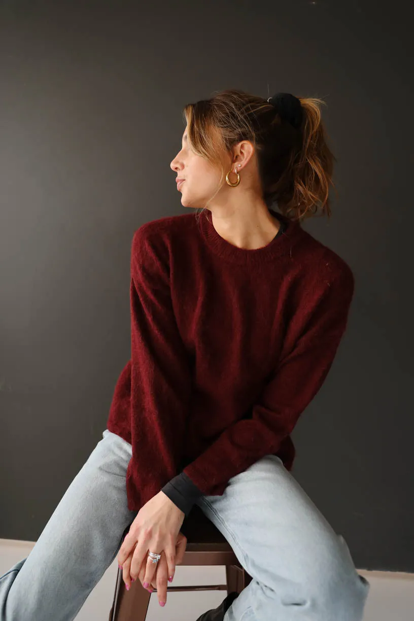 Rae: Textured Burgundy Sweater