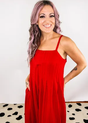 Red Wide Leg Jumpsuit