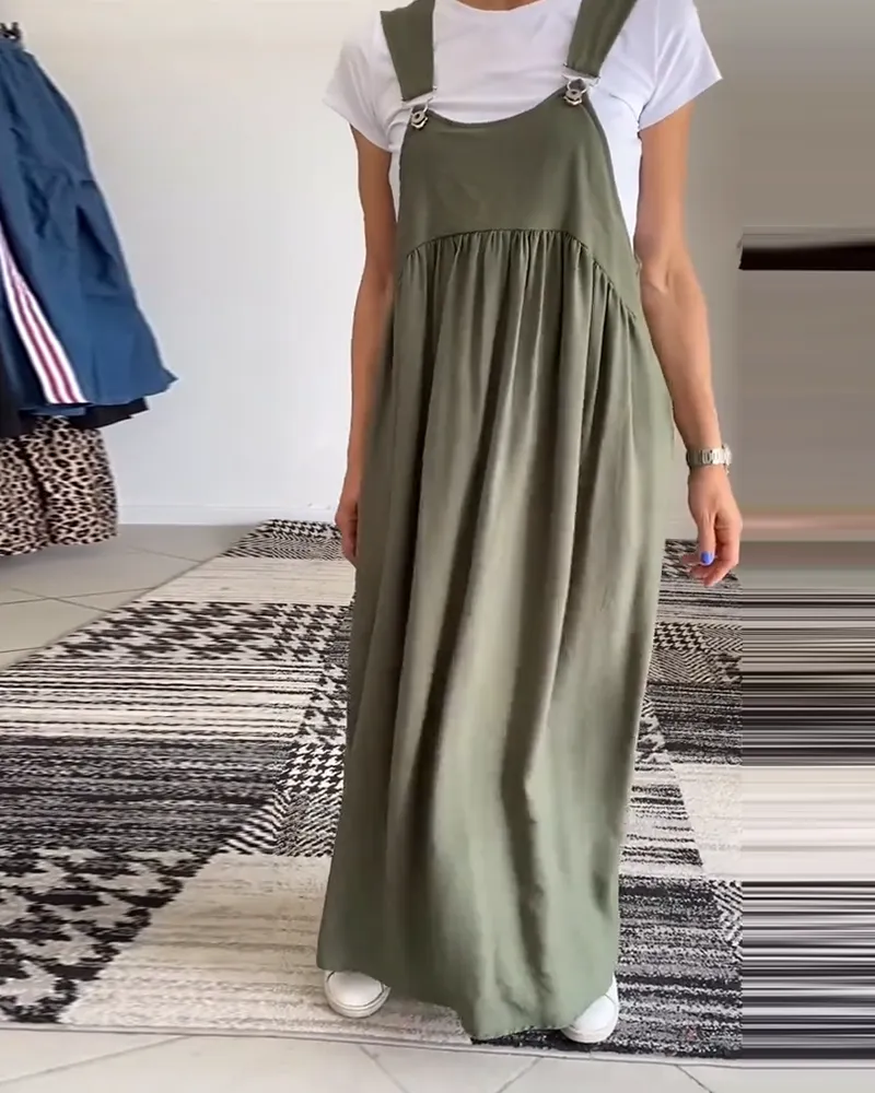 Relaxed Fit Solid Color Dress