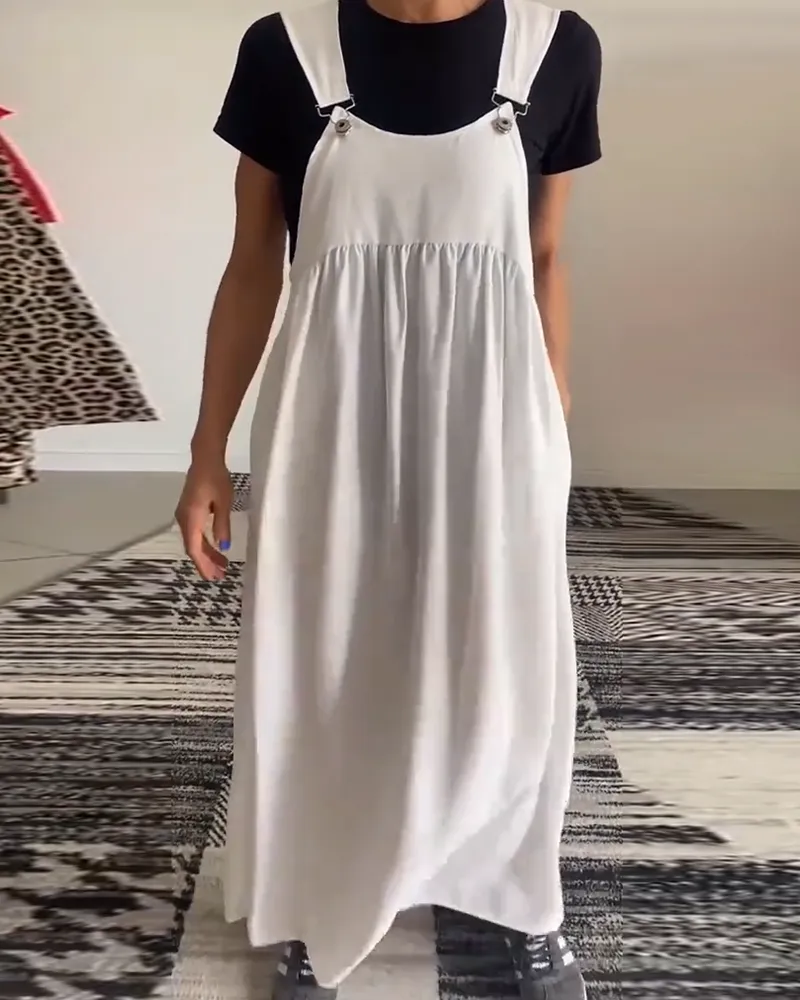 Relaxed Fit Solid Color Dress