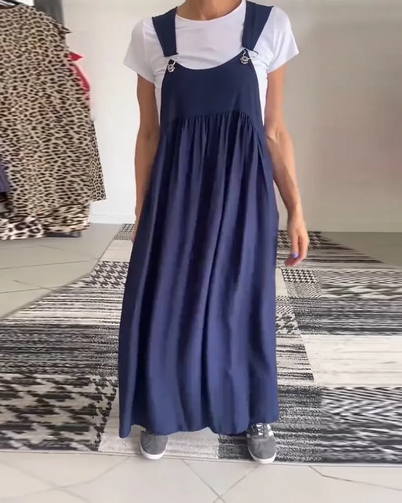 Relaxed Fit Solid Color Dress